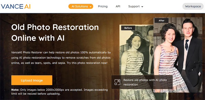 VanceAI Photo Restorer screenshot